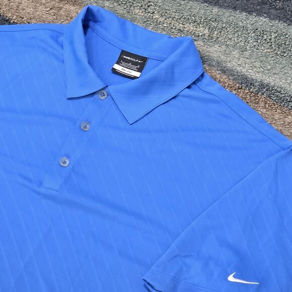 Nike Golf Dri-Fit Polo Shirt Men’s Size Large Blue Performance Golf Polo - Picture 1 of 6